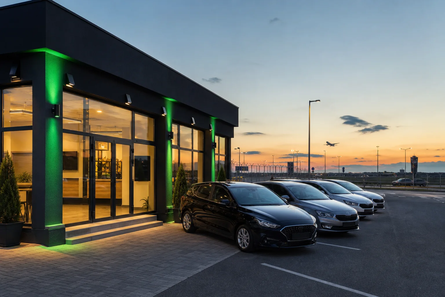 AutoRent Ferihegy iroda és előkészített flotta hangulatkép