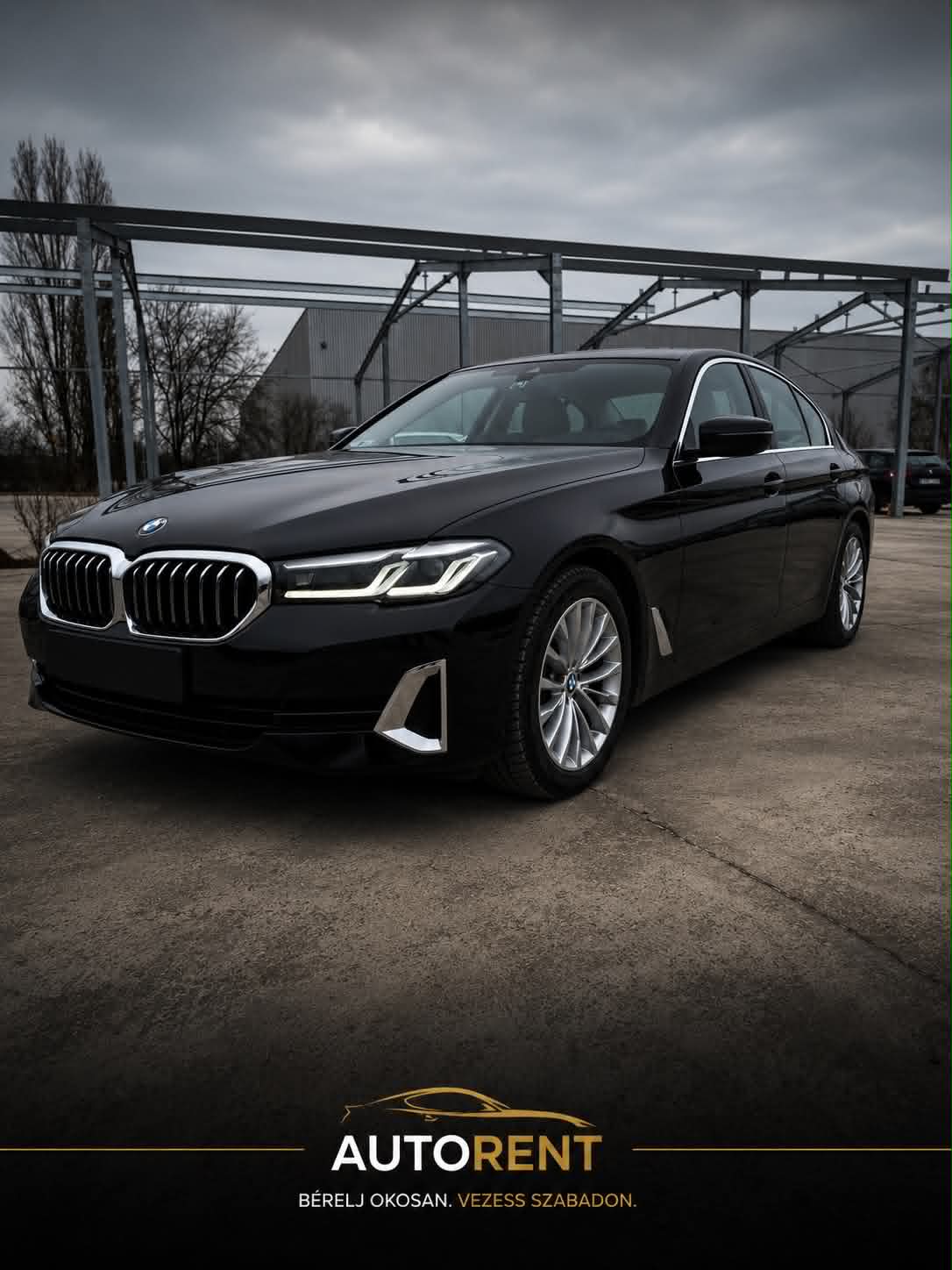 Fekete BMW 5 prémium AutoRent bérautó